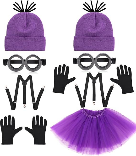 PIIDUOO Halloween Costume Accessories for Adult Couples - 2 Person Purple Duo Halloween Costumes Party Cosplay Set - Matching Costumes for Adults Teens Friends
