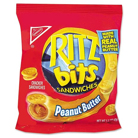 Nabisco 06833 Ritz Bits, Peanut Butter, 1.5oz Packs, 60/Carton