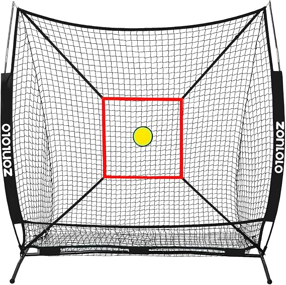 Zonlolo 6 x 6 FT Baseball Net with 3 Diffferent Targets, Portable Practice Net for Batting,Hitting,Pitching and Throwing,Compact Package with Small Carrying Bag,Great for Kids