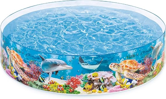 INTEX SnapSet Deep Blue Sea 8ft x 18in Kiddie Pool, Non-Inflatable