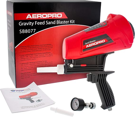 TCP Global Gravity Feed Sand Blaster Gun Kit