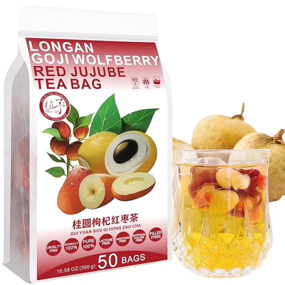 Plant Gift Longan Goji Wolfberry Tea Bags , 300g/10.58oz (6g*50bags)