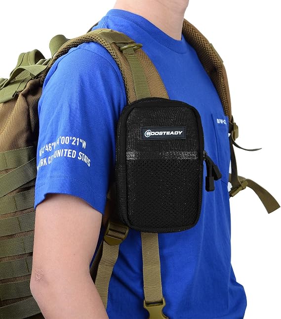 BOOSTEADY Backpack Strap Pouch, Smartphone Strap Pack, Backpack Attachment Bag for Hikers