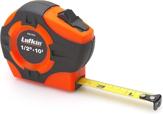 Crescent Lufkin 3/4" x 12' P1000 Series Hi-Viz Orange Engineer's Yellow Clad A4 Blade Power Return Tape Measure - PHV1312DN