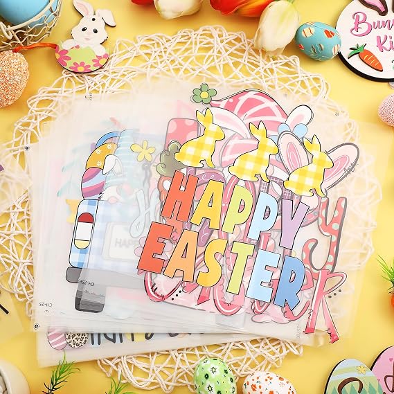 Perthlin 30 Pcs Easter Iron on Transfers Bunny Rabbit Egg Easter Heat Transfers Ready to Press Iron on Decals Patches Sticker for T Shirts Clothes