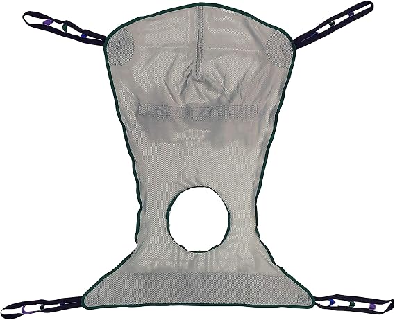 Full Body Shower/Bath Commode Sling (Small) Compatible with Hoyer, Invacare, McKesson, Drive, Lumex, Medline, Joerns and Other Patient Lifts, Oversize Fit Mesh Polyester Patient Lift Slings