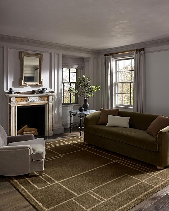 Loloi Jeremiah Brent Barrow Collection BAR-01 Olive/Natural 7'-9" x 9'-9" Area Rug