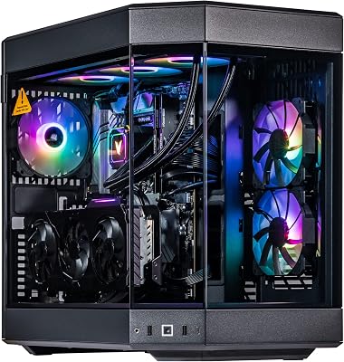 Velztorm Black Praetix Custom Built Y60 Gaming Desktop PC GeForce RTX 5090 32GB Beats 4090, Liquid Cooled Intel i9-14900K, 64GB DDR5, 2TB PCIe SSD  6TB HDD, 1000W PSU, WiFi 6E, Win 11 Pro
