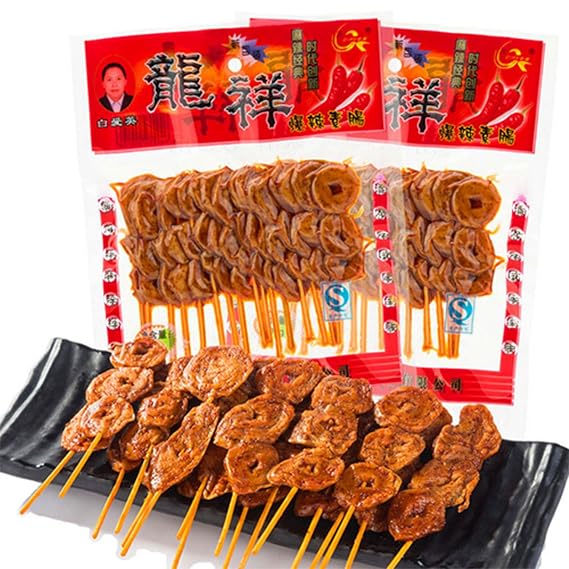 Spicy Strips - Spicy Gluten sausage Latiao, Chinese Special Casual Snack Food, Made From Wheat/Chili/Spice, Low Sugar and Low Calories, Best Vegan, 80g (80g*5pcs)