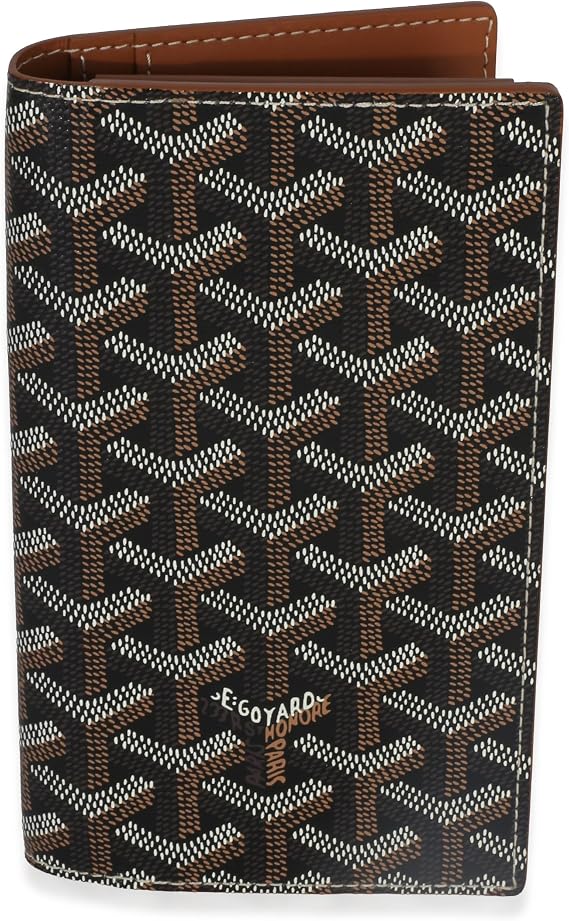 Pre-Loved Black Gold ine Canvas Saint-Lambert Wallet, Black