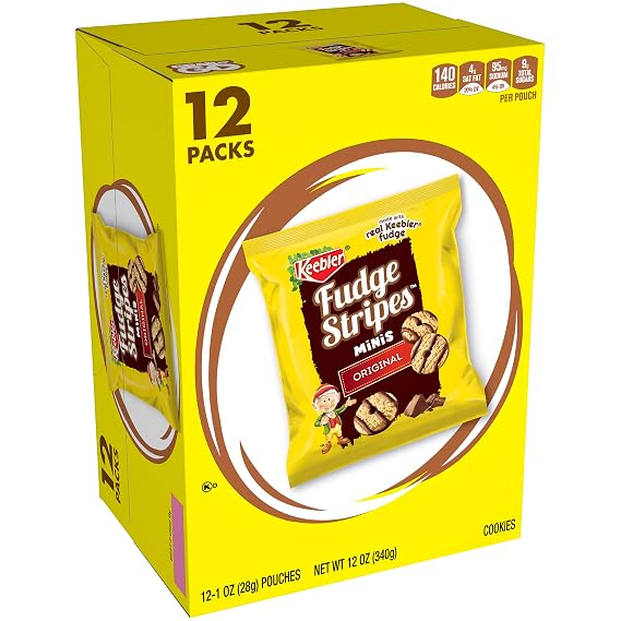 Keebler Fudge Stripes Cookies Minis, Original, 12 oz (12 Count)