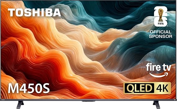 TOSHIBA 75" Class M450 Series QLED 4K UHD Smart Fire TV, Voice Remote with Alexa, Stream Live TV Without Cable