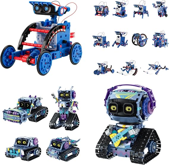Bundle - 2 Items: Sillbird Solar Robot Toys & Robot Building Kit with Remote Control, Coding Christmas STEM Technic Toys for Birthday, DIY Science Educational Robotic Toys for Kids Teens