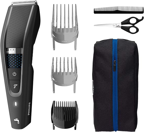 Philips Series 5000 Hair and Beard Trimmer with Soft Case and Barber Kit (Model HC5632/15)