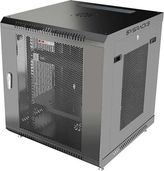 Sysracks 12U Wall Mount Server Rack, 35" Deep, Mesh Door, 19-Inch
