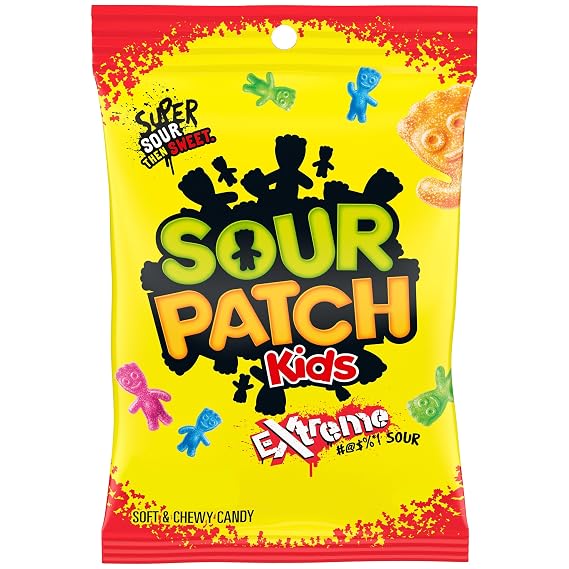 SOUR PATCH KIDS Extreme Sour Soft & Chewy Gummy Candy, 7.2 oz