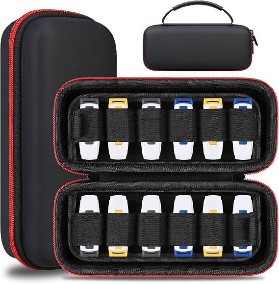 Lacdo USB Flash Drive Case Organizer Thumb Drive Holder Hard Shell Storage Case for 24 SanDisk/SamData/Samsung USB Flash Drives Memory Sticks Jump Drive Portable Travel Carrying Bag with Handle, Black