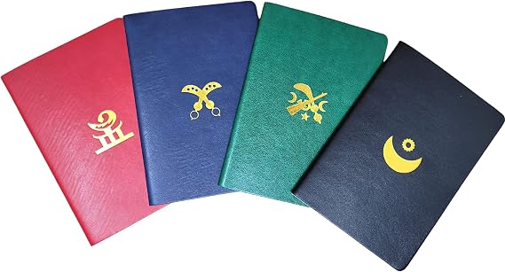 Passport Size Mini Memo Pocket Notebook Set of 4 Red Black Blue & Green Size 4.9 x 3.5 Inch