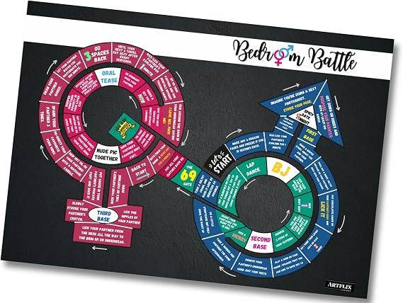Bedroom Battle Couples Board Game - Fun and Naughty Games for Date Night, Travel-Friendly, Romantic Adult Two Player Game for Relationship Building, Intimacy, and Spicing Up Your Love Life