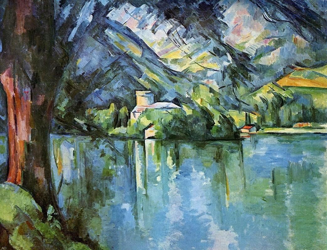 Art Oyster Paul Cezanne The Lac dAnnecy - 21 x 28 Premium Canvas Print