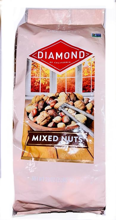 Diamond Mixed Nuts - Whole, Premium in-shell Walnuts, Almonds, Hazelnuts, Pecans, and Brazil Nuts - 32 oz (2 lbs)