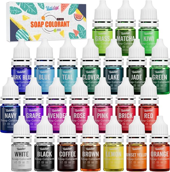 Soap Dye - 24 Color Food Grade Skin Safe Coloring for Handmade Soaps