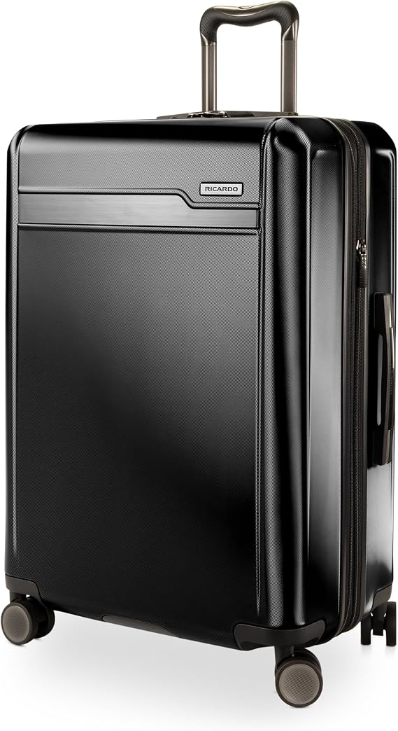 Ricardo Beverly Hills Brentwood Hardside Luggage Collection Expandable Suitcases with Wheels and TSA Lock, 25" Medium Check-in, Onyx