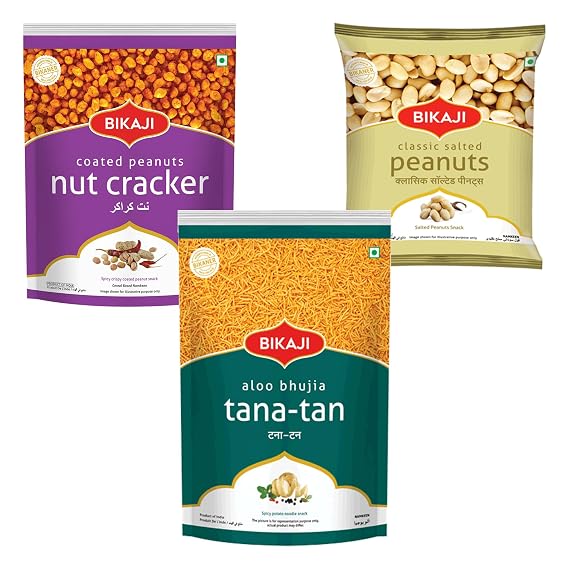 Bikaji Nut Cracker, Aloo Bhujia & Salted Peanuts Combo 2200g