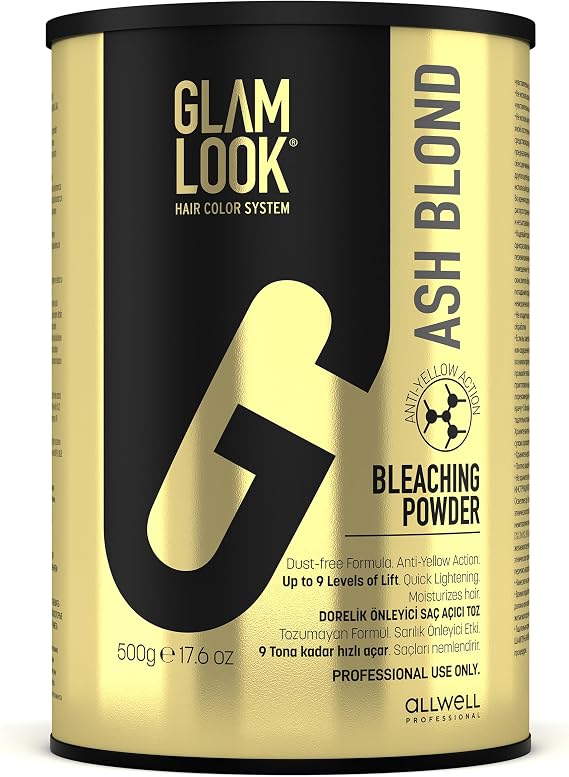 GLAMLOOK Ash Blond Gri Toz Açıcı 500 gr. | 9 Tona Kadar Ekstra Açma | Turunculuk Karşıtı Soğuk Ton Sonuç | Tozumayan Profesyonel Formül | Saçı Yıpratmayan Süt Proteinli Açıcı