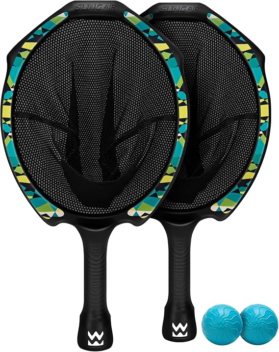 Waboba Slingair Slingshot Catch & Launch Game OneMotion Sling Air Paddle Game with 2 Rackets & 2 Soft Balls, Indoor Outdoor Active Catch Game for Kids & Families