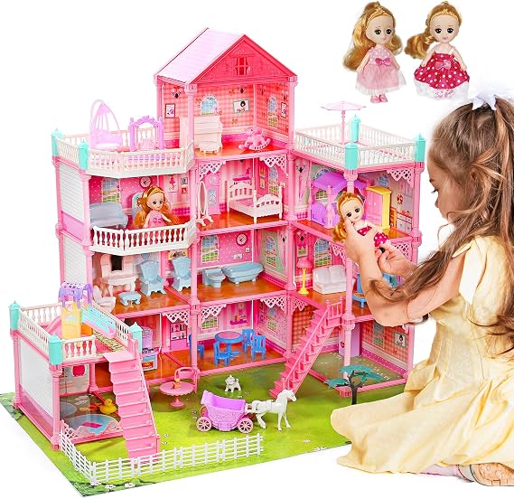 Huge Dollhouse for Girls, 11-Room Doll House Gift for Girls 3-10