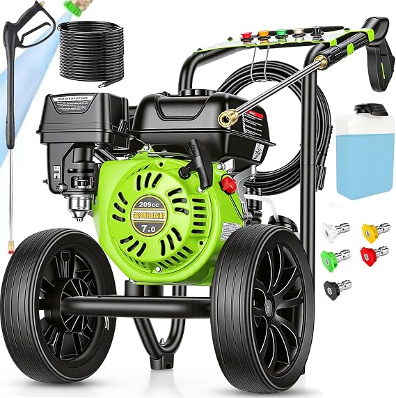 Gas Powered Pressure Washer 4200 PSI Gas Power Washer 4.0 GPM 209CC Commercial High Pressure Washer, with Spray Gun and Extension Wand, 5 Quick Connect Nozzles, Copper Pump,EPA/CARB/ETL