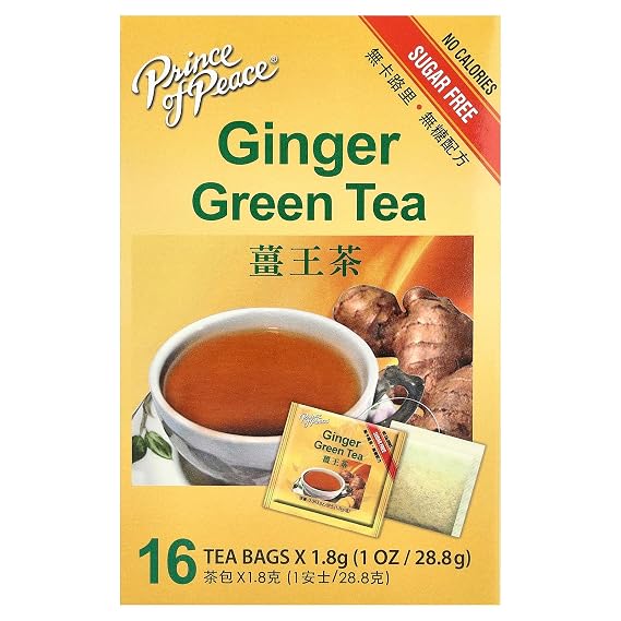 Prince Gold Tea, Ginger Green, 16 Tea Bags
