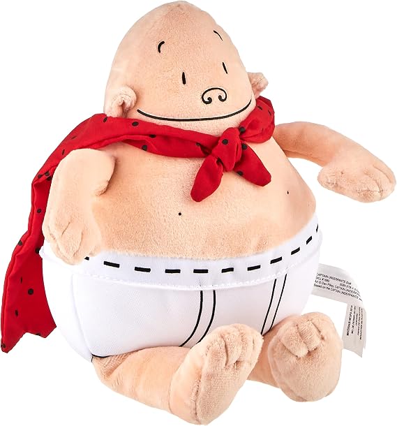 MerryMakers Captain Underpants Soft Superhero Toy, 10-Inch, from The bestselling Comic Book Series by Dav Pilkey, Red For 5 - 12 years
