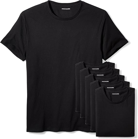 Amazon Essentials Men's Slim Fit Crewneck Undershirts, Pack of 6