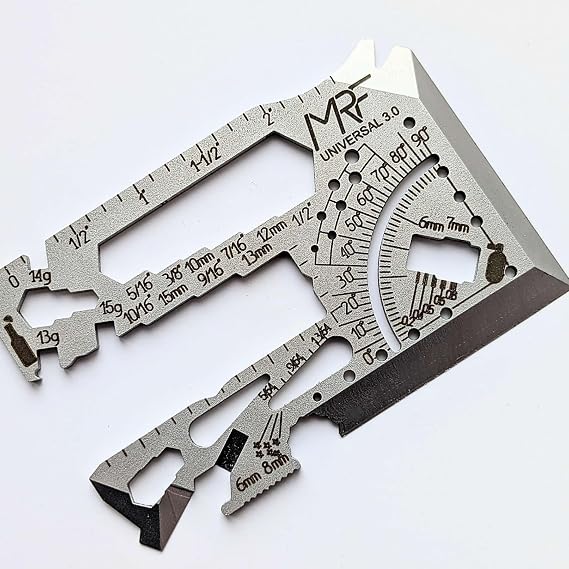 Universal 3.0-60+ Tools Credit Card Multitool with Knife - Titanium Wallet Multi Tool with Ruler, Can & Bottle Opener for EDC, Outdoors & Repairs