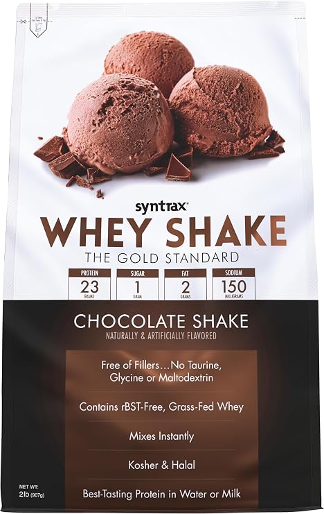 Syntrax Whey Shake, Whey Protein Powder Blend, Pure Chocolate Shake, 2 lb
