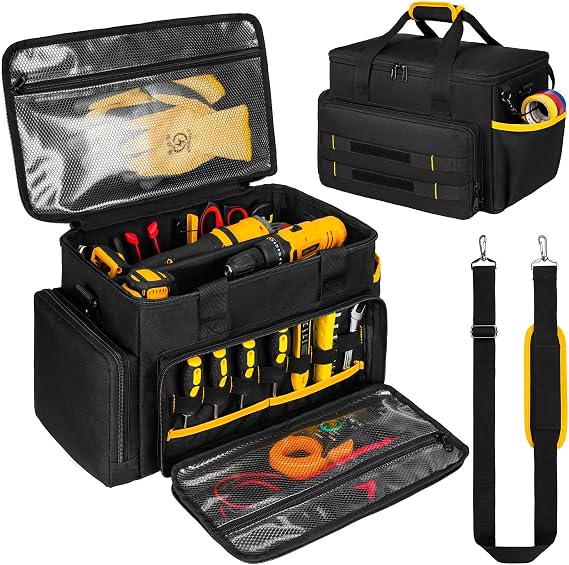 Tool Bag 15-Inch, Heavy-Duty Tool Storage Organizer, Portable Tool Box Tote
