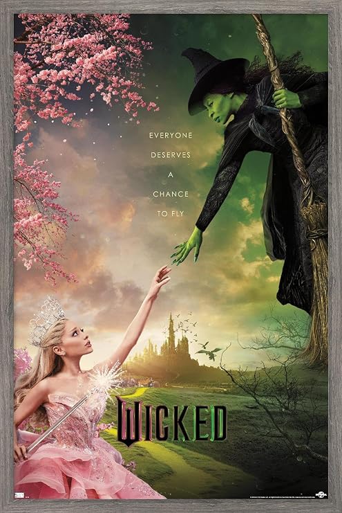 Wicked - One Sheet Wall Poster, 34L" x 22.4W", Barnwood Framed Version