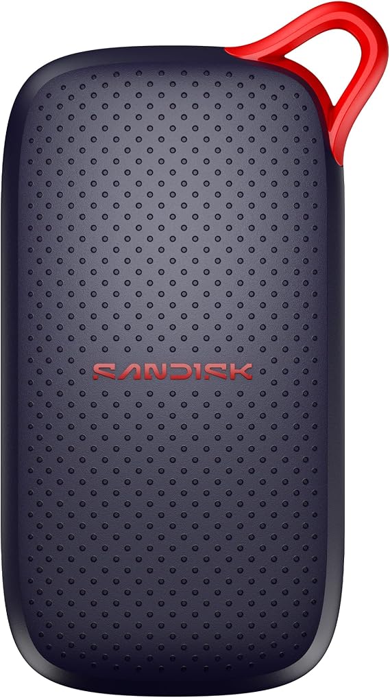 Sandisk 500GB Portable SSD - speeds up to 1000 MB/s - Up to 2-Meter Drop Protection, Pocket-Sized - USB Type-C, Compatible with Laptops and Tablets- Black - SDSSDE31-500G-G25
