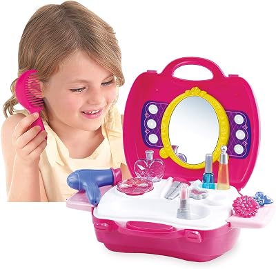 Play My Carry Along Beauty Set | Styling Set for Girls with Blow Dryer and More 19 Different Pieces | Toddler Birthday Gift for 3 Years Old Boys & Girls