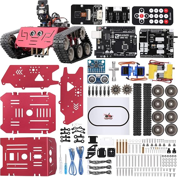 ELEGOO Conqueror Robot Tank Kit with UNO R3, Compatible with Arduino | WiFi FPV Camera, Obstacle Avoidance, Line Tracking Mode, STEM Toys & Projects for Kids, Remote Control, Auto-follow