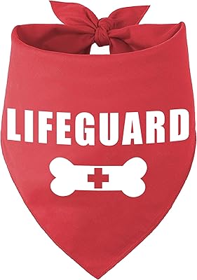 Family Kitchen Funny Cute Lifeguard Pet Dog Cat Bandana Scarf for Puppy Dog Beach Pool Accessories Bandana