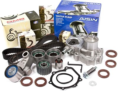 Evergreen TBK328WPA Compatible With 02-05 Subaru Impreza WRX Turbo 2.0 DOHC EJ20 Timing Belt Kit AISIN Water Pump