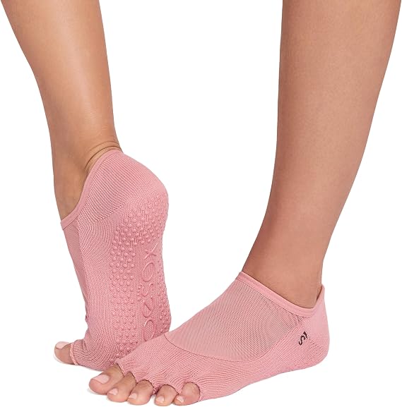 toesox Luna Grip Socks Pilates Half Toe Yoga Socks Non Slip for Barre, Ballet, Dance & Studio Workouts