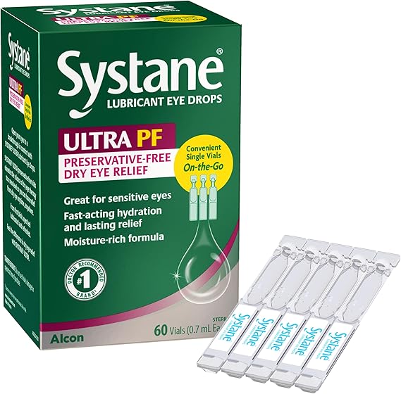 Systane Ultra Preservative Free Lubricant Eye Drops for Dry Eye, 60 Count