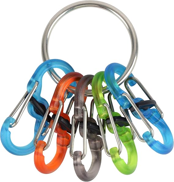 Nite IZE Key Ring Locker, Stainless Steel Keychain and 5 S-Biner MicroLocks