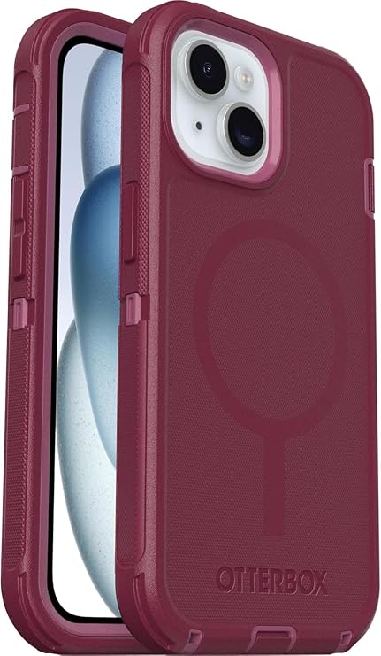 OtterBox iPhone 16E, 15,14,& 13 - Defender Pro Series MagSafe Case - Foxberry Pink - Case Only - Built-in Magnets - Rugged & Durable - with Port Protection - Non-Retail Packaging