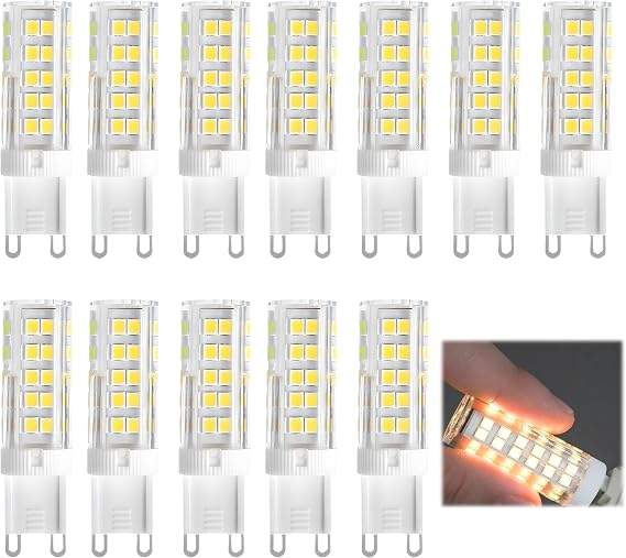 G9 LED Light Bulbs 5W Cool White 500 Lumens 12-Pack Corn Bulb Replacement
