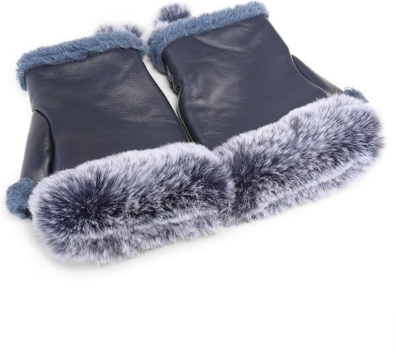 Cute Winter Gloves - Fuzzy Furry Faux Fur Lined, Warm Hands Warmer for Women